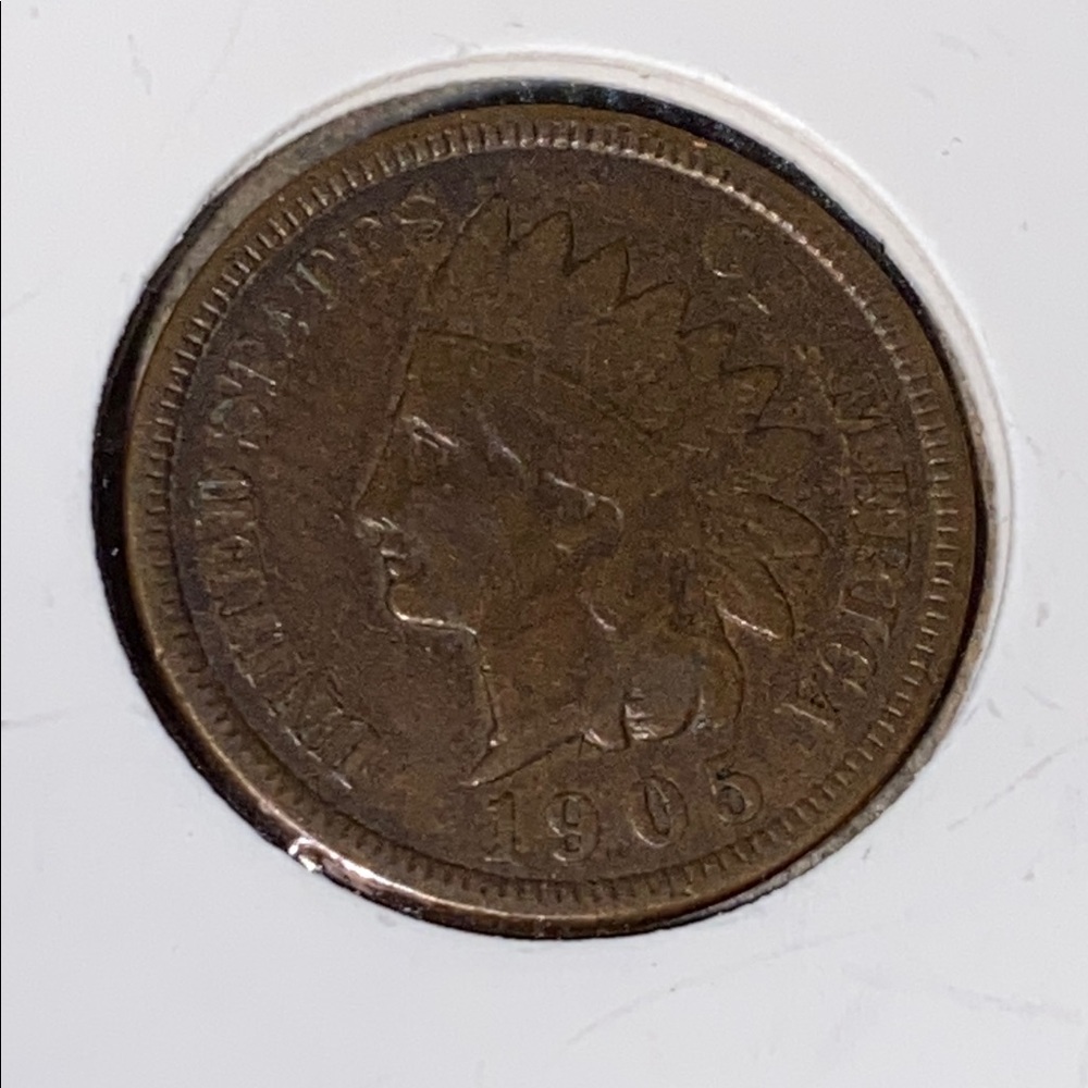 Antique 1905 Indian Head One Cent Copper USA